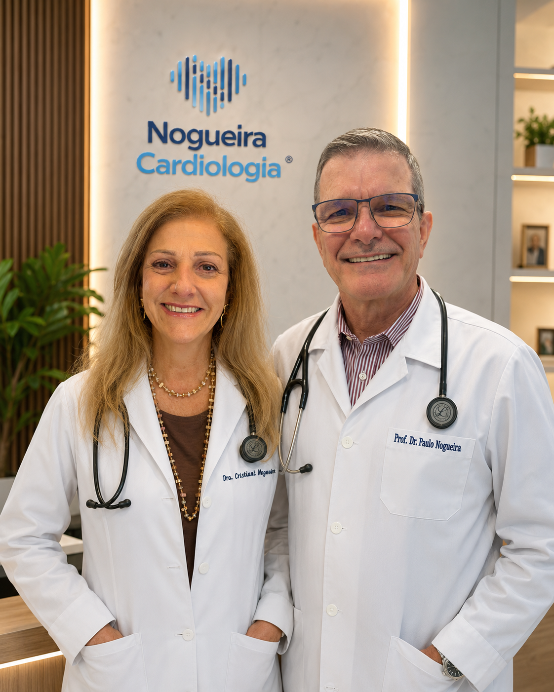 Equipe médica da Nogueira Cardiologia representada na plataforma digital
